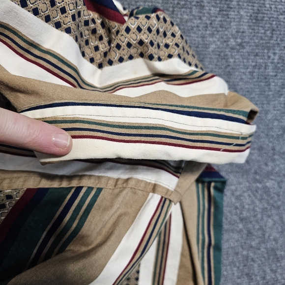 Vintage 90s Trader Bay Mens African Stripe Button Down Shirt Long Sleeve Cotton - Picture 9 of 16